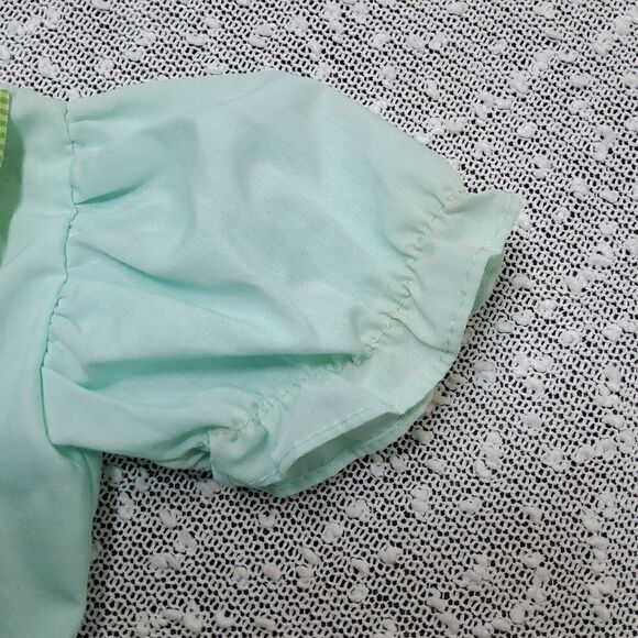 VINTAGE Bette's Girls Green Gingham Flower Collared Dress 2T - Picture 3 of 7